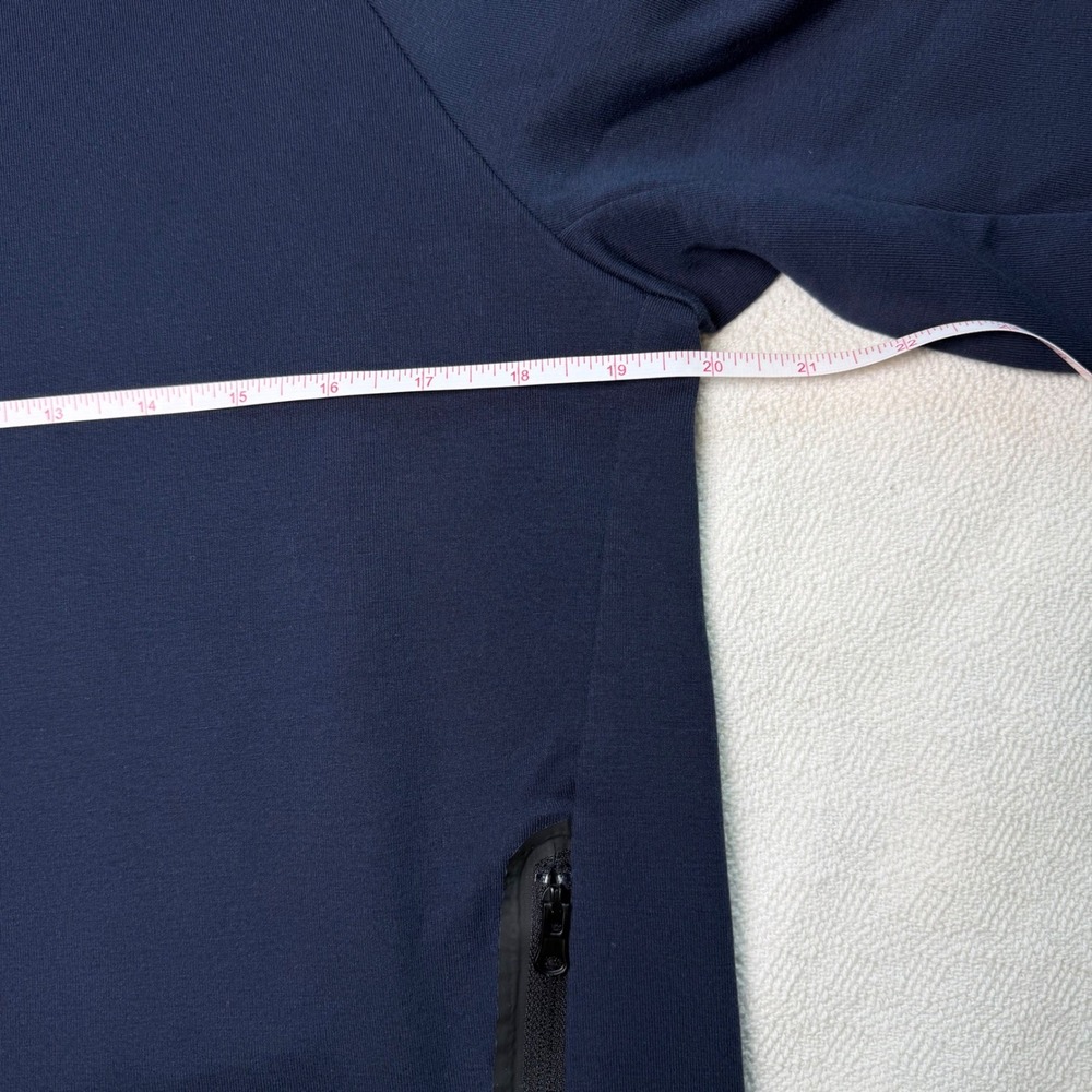 Old Navy Active Dynamic Fleece Hoodie Mens Small Navy Blue Zip Pocket Sweatshirt - Picture 6 of 10